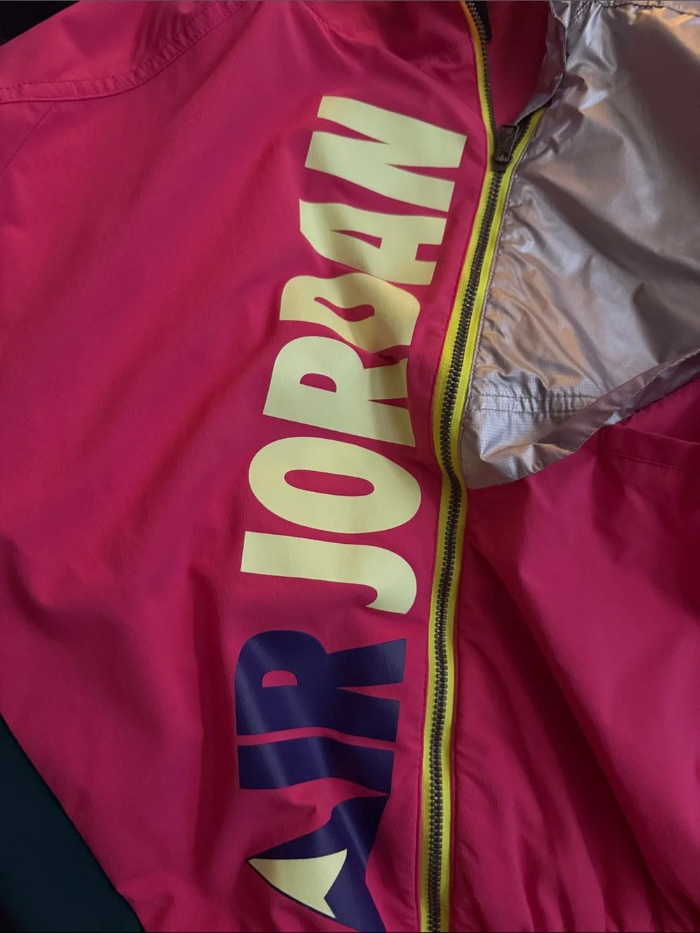 Jordan Pink and Silver Jacket with Yellow Accents